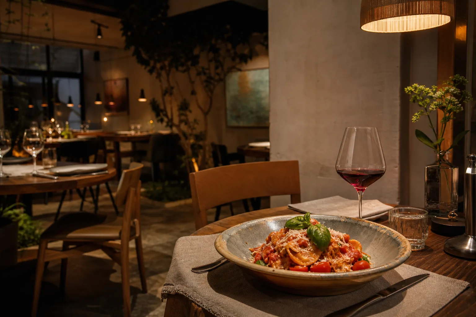 Prato e ambiente do Carlo Ristorante